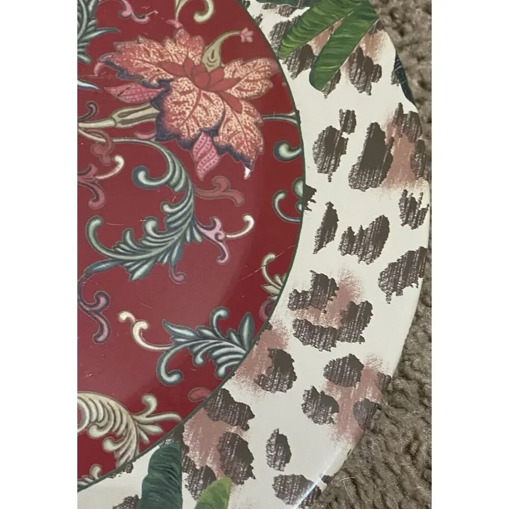 Gallery Collection Melamine 10” Dinner Plates Set of 4 Serving Dish Christmas A1